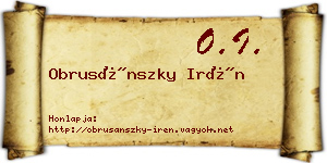 Obrusánszky Irén névjegykártya